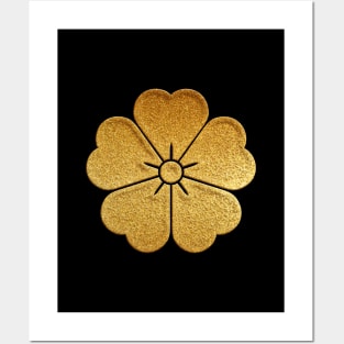 Gold Sakura Kamon Posters and Art